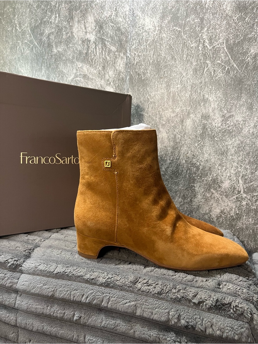 Franco Sarto Women's Chestnut Suede Ankle Boots